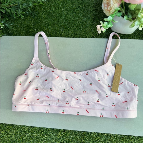 skims Fits Everybody Assorted cherry Scoop Bralette Pink Cherry Print size XL - Picture 8 of 11